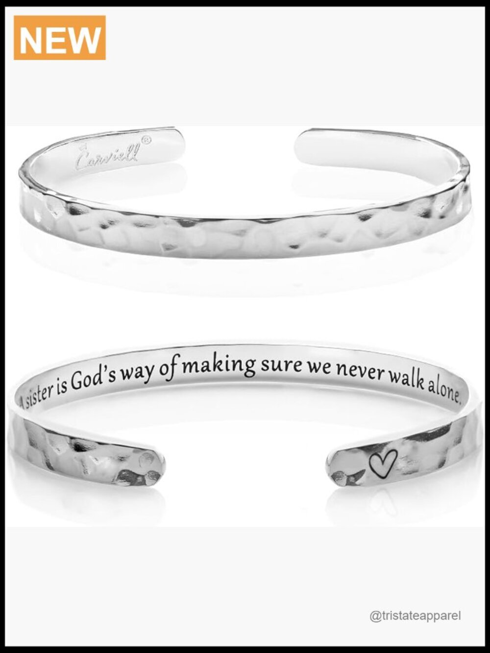 Engraved Hammered Cuff Bracelet for Women - Gift Ready